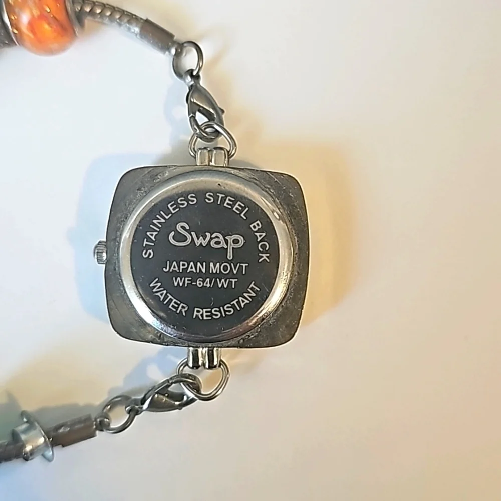 Millefiori Glass and Swarovski elements Beaded Swap Watch
